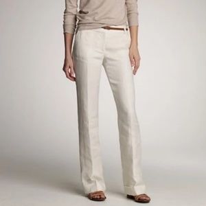 J. Crew Linen Herringbone Cuffed Trouser Pant 12